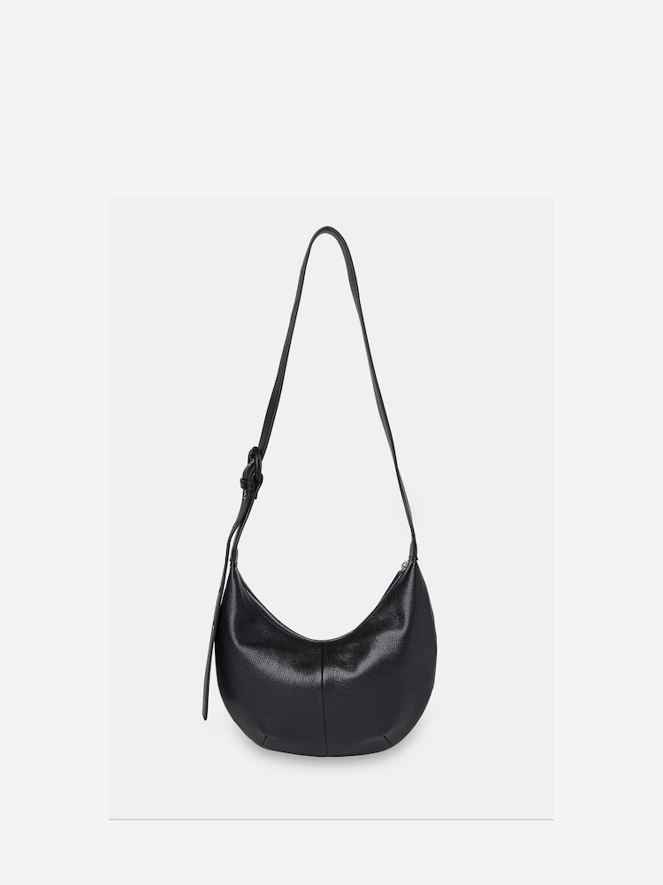 Whistles Black Small Sia Curved Crossbody Bag - Image 2 of 4