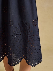 Joules Silvie Navy Broderie Midi Dress - Image 7 of 7