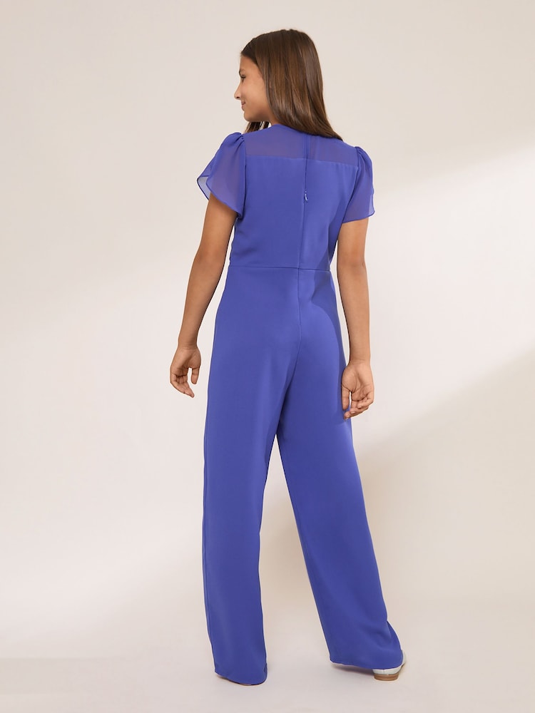 Lipsy Cobalt Blue Mesh Yoke Jumpsuit (6-16yrs) - Image 5 of 5 Lipsy Cobalt Blue Mesh Yoke Jumpsuit (6-16yrs) - Image 5 of 5