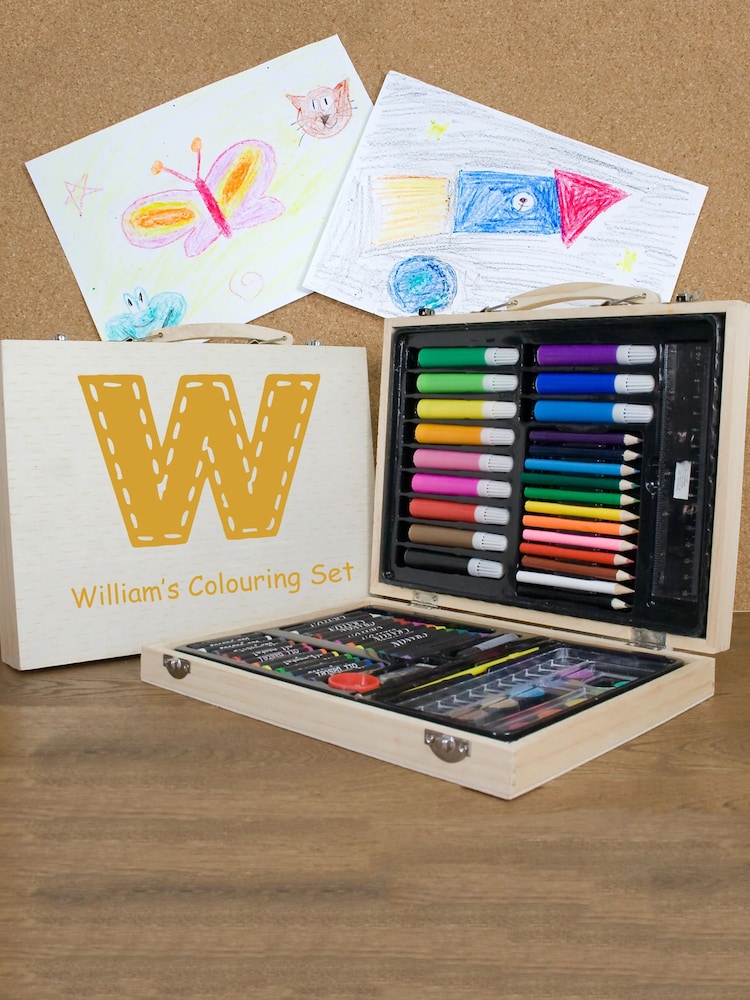 Personalised Colouring In Set - Orange by Treat Republic - Image 1 of 3 Personalised Colouring In Set - Orange by Treat Republic - Image 1 of 3