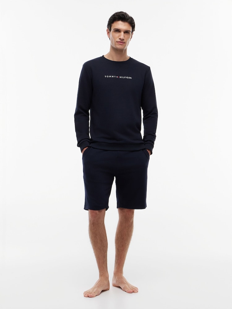 Tommy Hilfiger Blue Lounge Track Shorts - Image 1 of 7 Tommy Hilfiger Blue Lounge Track Shorts - Image 1 of 7