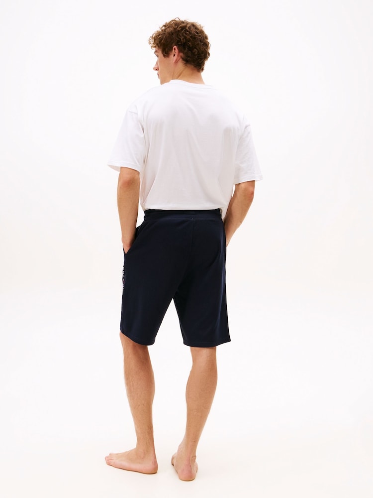 Tommy Hilfiger Blue Lounge Track Shorts - Image 2 of 7 Tommy Hilfiger Blue Lounge Track Shorts - Image 2 of 7