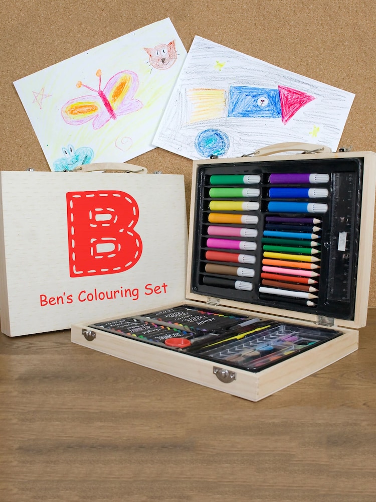Personalised Children's Colouring In Set - Red by Treat Republic - Image 1 of 4 Personalised Children's Colouring In Set - Red by Treat Republic - Image 1 of 4