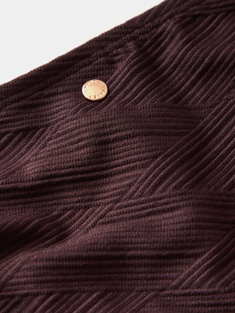 Mint Velvet Chocolate Brown Textured Tie Side Bikini Briefs - Image 5 of 5