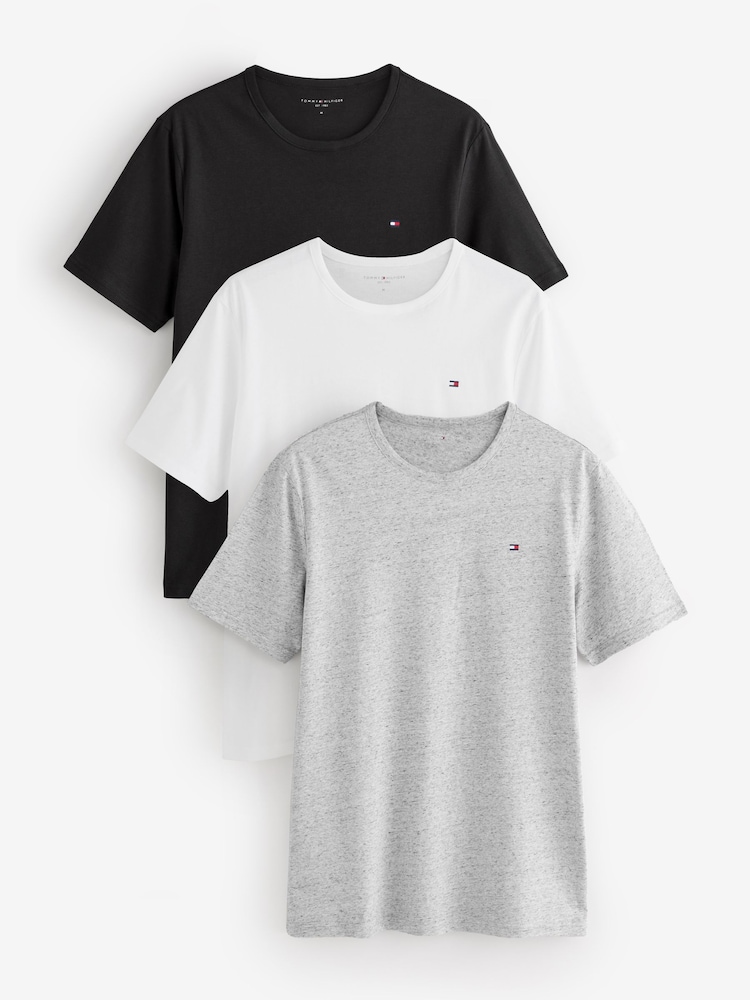 Tommy Hilfiger Grey Cotton T-Shirts 3 Pack - Image 1 of 6