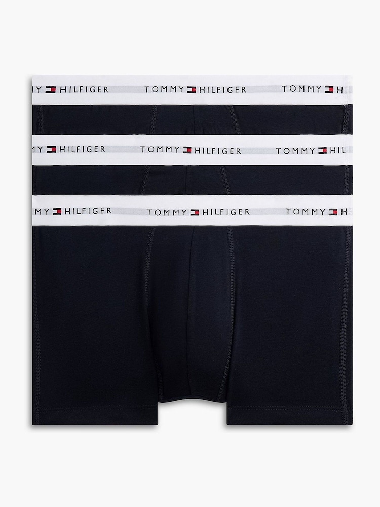 Μπλε - Tommy Hilfiger Cotton Stretch Trunks 3 Pack - Εικόνα 1 του 5