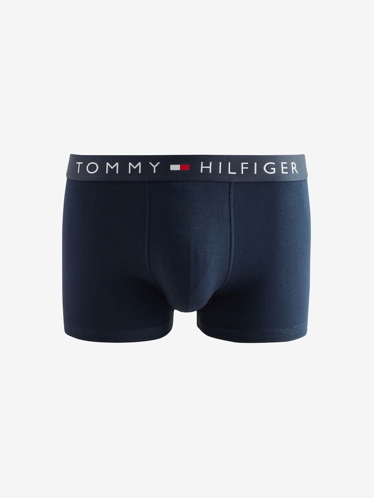Tommy Hilfiger Black/White/Red Cotton Stretch Trunks 3 Pack - Image 2 of 4