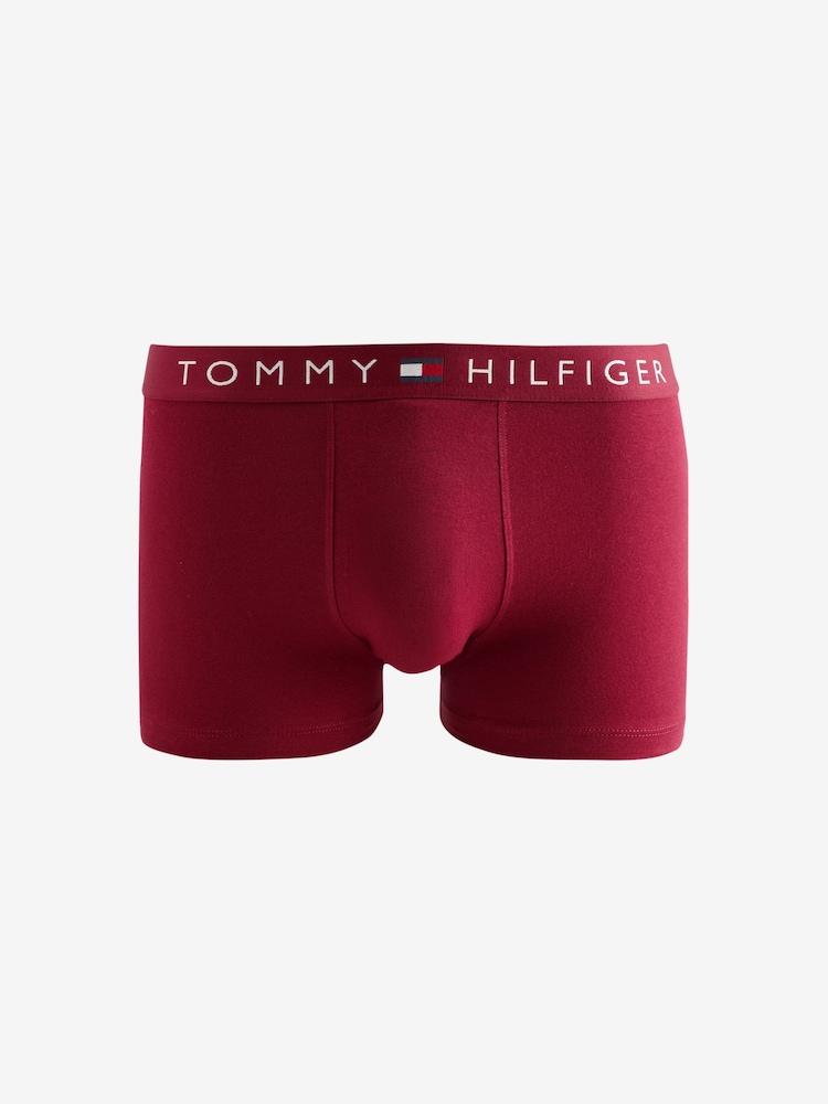 Tommy Hilfiger Black/White/Red Cotton Stretch Trunks 3 Pack - Image 4 of 4