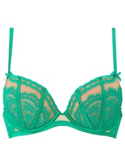 Ann Summers Green Caged Lace Padded Plunge Bra - Image 5 of 5