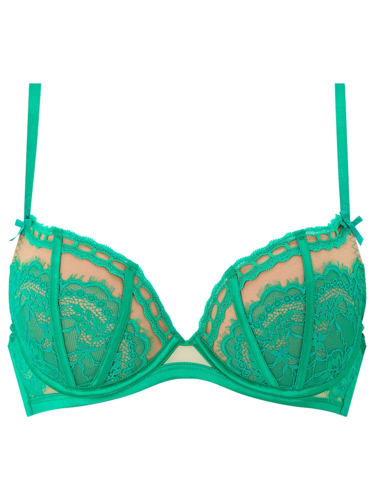 Ann Summers Green Caged Lace Padded Plunge Bra - Image 5 of 5