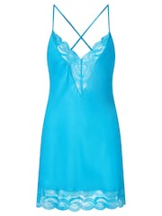 Ann Summers Blue Adoration Satin Chemise Slip Nightie - Image 5 of 5