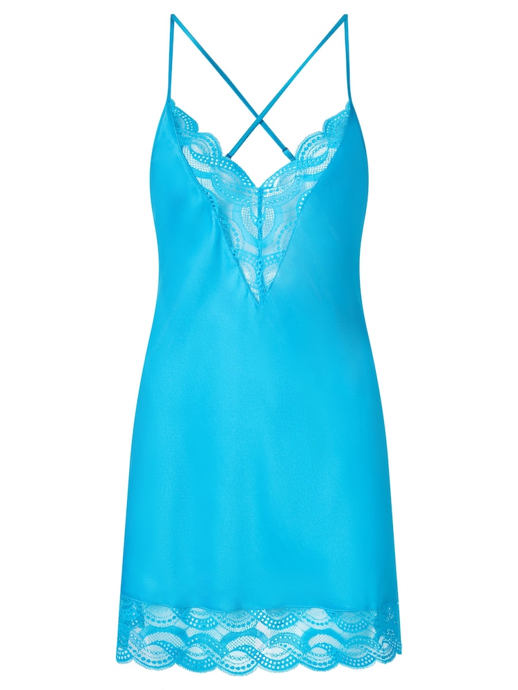 Ann Summers Blue Adoration Satin Chemise Slip Nightie - Image 5 of 5