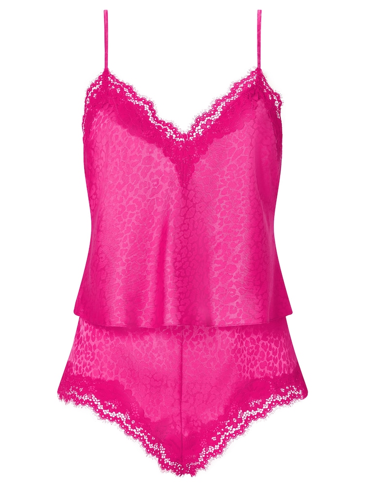 Ann Summers Pink Signature Satin Short Cami Pyjamas Set - Image 5 of 5