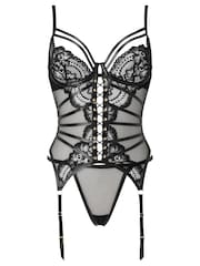 Τιράντες Ann Summers Dark Whispers με δαντέλα και πλέγμα χωρίς καβάλο - Εικόνα 7 του 7
