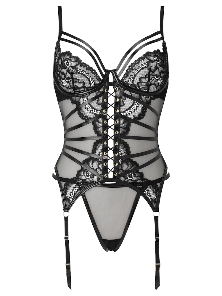 Τιράντες Ann Summers Dark Whispers με δαντέλα και πλέγμα χωρίς καβάλο - Εικόνα 7 του 7 Τιράντες Ann Summers Dark Whispers με δαντέλα και πλέγμα χωρίς καβάλο - Εικόνα 7 του 7