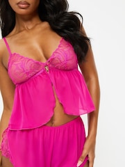 Ann Summers Pink Floral Fling Embroidered Cami Set - Image 4 of 5