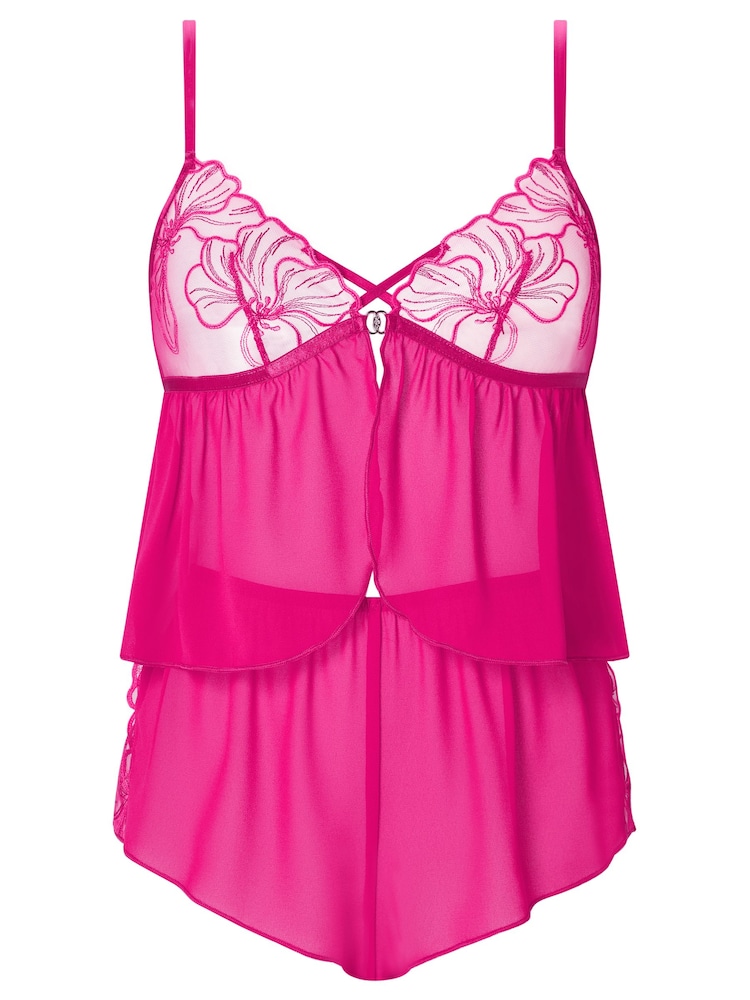 Ann Summers Pink Floral Fling Embroidered Cami Set - Image 5 of 5 Ann Summers Pink Floral Fling Embroidered Cami Set - Image 5 of 5