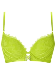 Ann Summers Green Neon Crush Floral Lace Padded Plunge Bra - Image 5 of 5