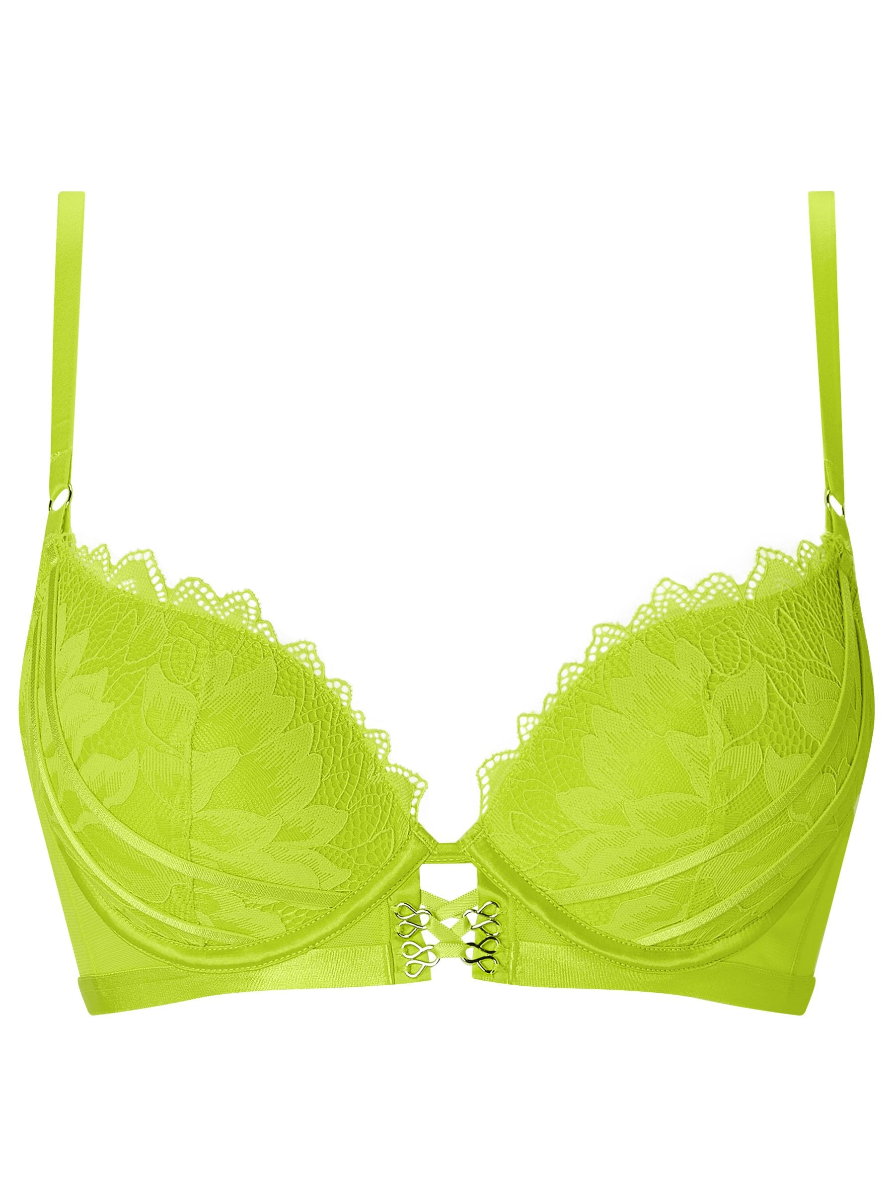 Buy Ann Summers Green Neon Crush Floral Lace Padded Plunge Bra