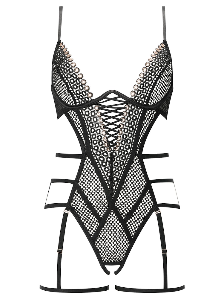 Ann Summers Black Seductive Aura Fishnet Crotchless Body - Image 6 of 6