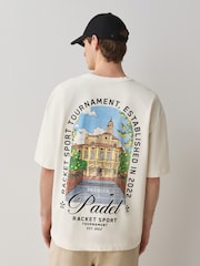 White Padel Relaxed Fit Sports Graphic Licence T-Shirt - Image 4 of 9