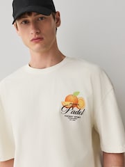 White Padel Relaxed Fit Sports Graphic Licence T-Shirt - Image 5 of 9