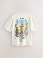 White Padel Relaxed Fit Sports Graphic Licence T-Shirt - Image 7 of 9
