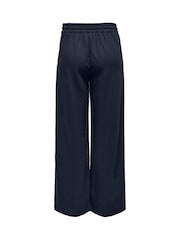 JDY Blue Pull On Wide Leg Trousers With Linen - Image 6 of 6
