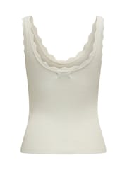 JDY White Knitted Vest with Scallop Edge - Image 5 of 5