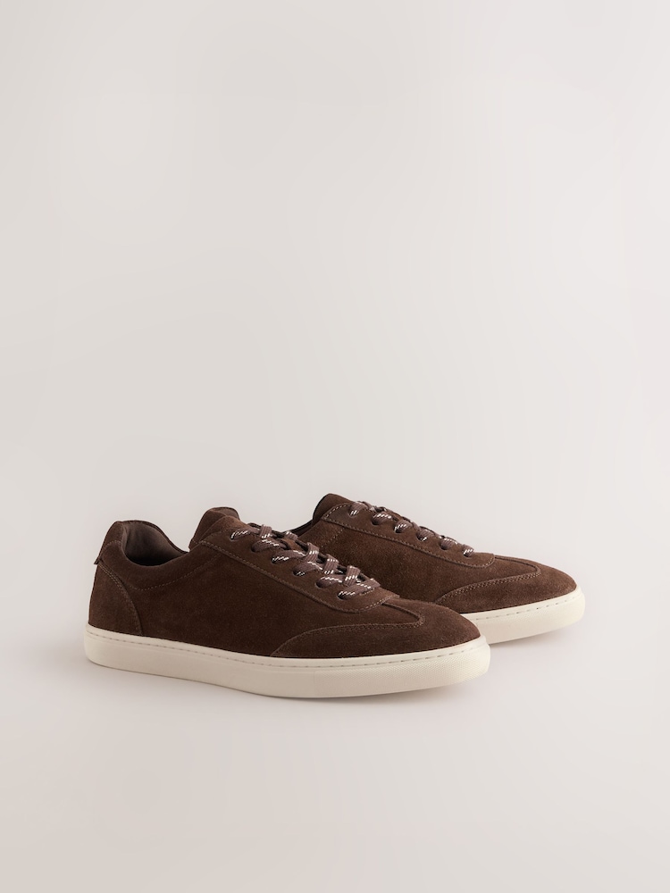 Brown Suede Smart Trainers - Image 1 of 5 Brown Suede Smart Trainers - Image 1 of 5