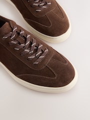 Brown Suede Smart Trainers - Image 3 of 5