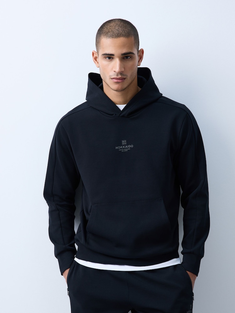 Black Scuba Overhead Hoodie - Image 1 of 5 Black Scuba Overhead Hoodie - Image 1 of 5