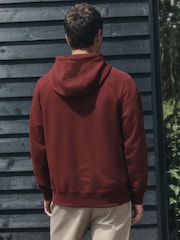 Burgundy Red Soft Loopback Overhead Hoodie - Image 4 of 9