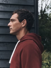 Burgundy Red Soft Loopback Overhead Hoodie - Image 5 of 9