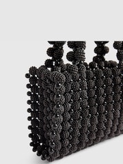 River Island Black Beaded Clutch Bag - Image 4 of 5