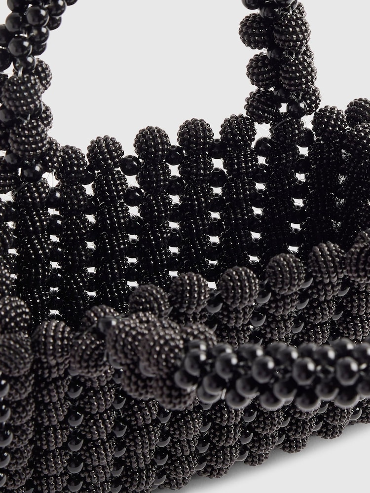 River Island Black Beaded Clutch Bag - Image 5 of 5