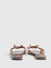 River Island Brown Perspex Flower Flat Sandals - Image 4 of 6