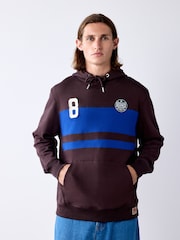 Brown/Blue Block Graphic Overhead Hoodie - Image 6 of 9