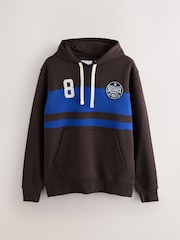 Brown/Blue Block Graphic Overhead Hoodie - Image 7 of 9