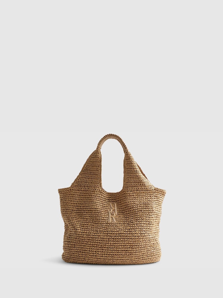 River Island Brown Raffia Shopper Bag - Image 1 of 6