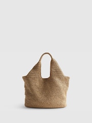 River Island Brown Raffia Shopper Bag - Image 2 of 6