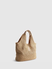 River Island Brown Raffia Shopper Bag - Image 3 of 6