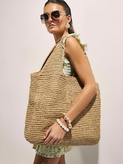 River Island Brown Raffia Shopper Bag - Image 6 of 6