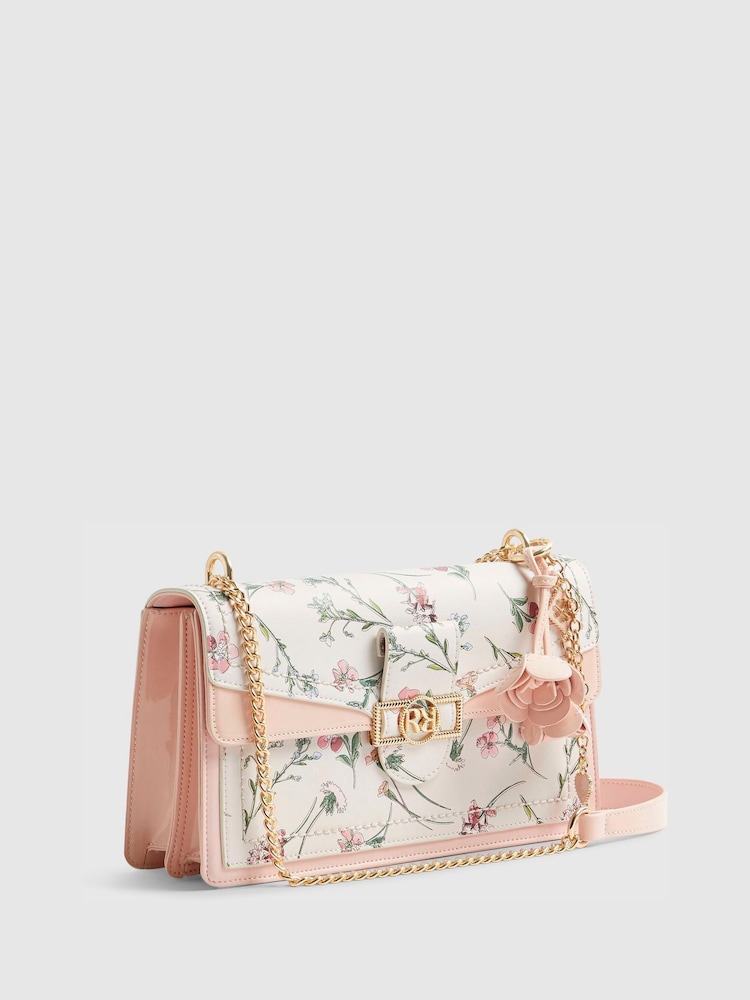 River Island Cream Ditsy Floral Panelled Shoulder Bag - Image 2 of 6