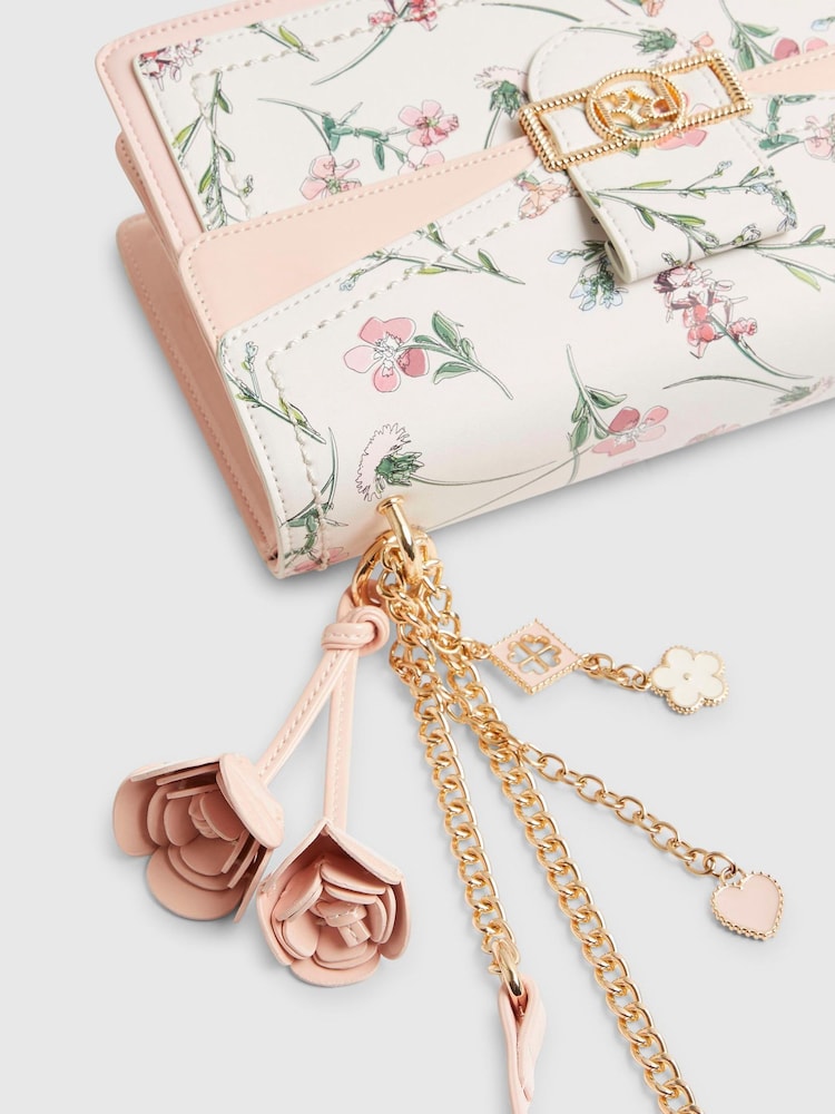 River Island Cream Ditsy Floral Panelled Shoulder Bag - Image 6 of 6