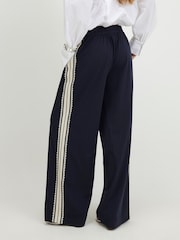 River Island Blue Crochet Side Stripe Joggers - Image 4 of 4