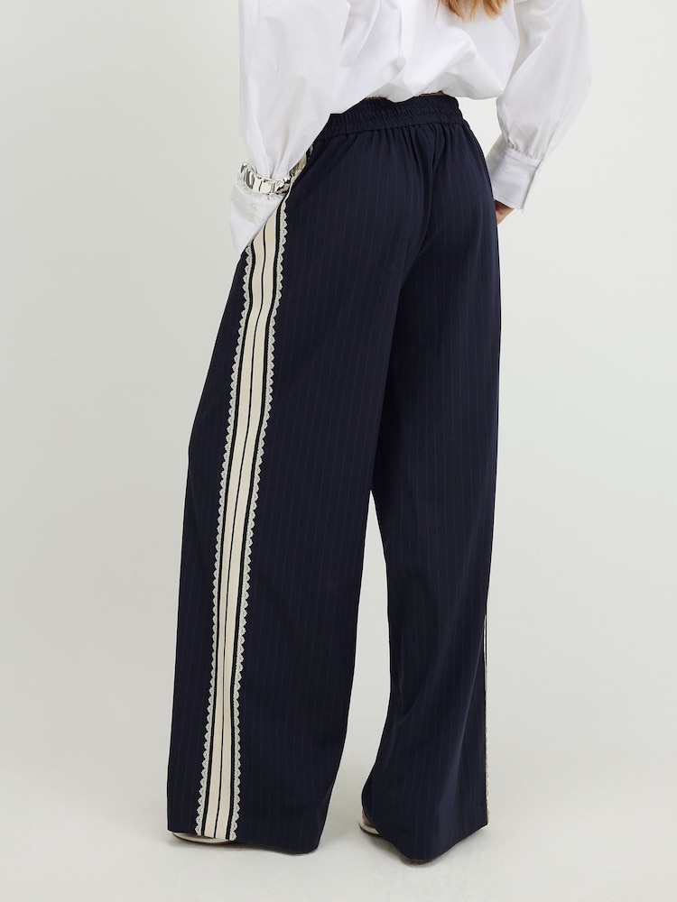 River Island Blue Crochet Side Stripe Joggers - Image 4 of 4