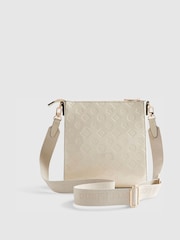 River Island Cream Embossed Monogram Messenger Bag Bundle - Image 2 of 5