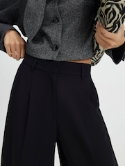 River Island Black Draped Tailored Barrel Trousers - Image 4 of 4