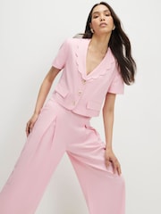 River Island Kamskjellkrage Avkortet Jakke i Linblanding - Bilde 1 av 4